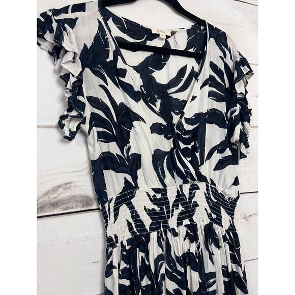 Elan‎ Dress Size SM White With Blue Black Floral Lightweight Easy Comfy - Picture 5 of 5